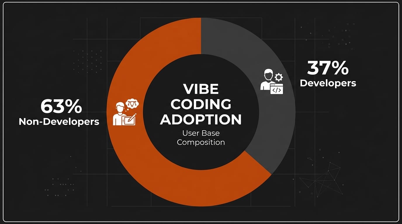 Growth chart showing vibe coding adoption among non-developers from 2025 to 2026