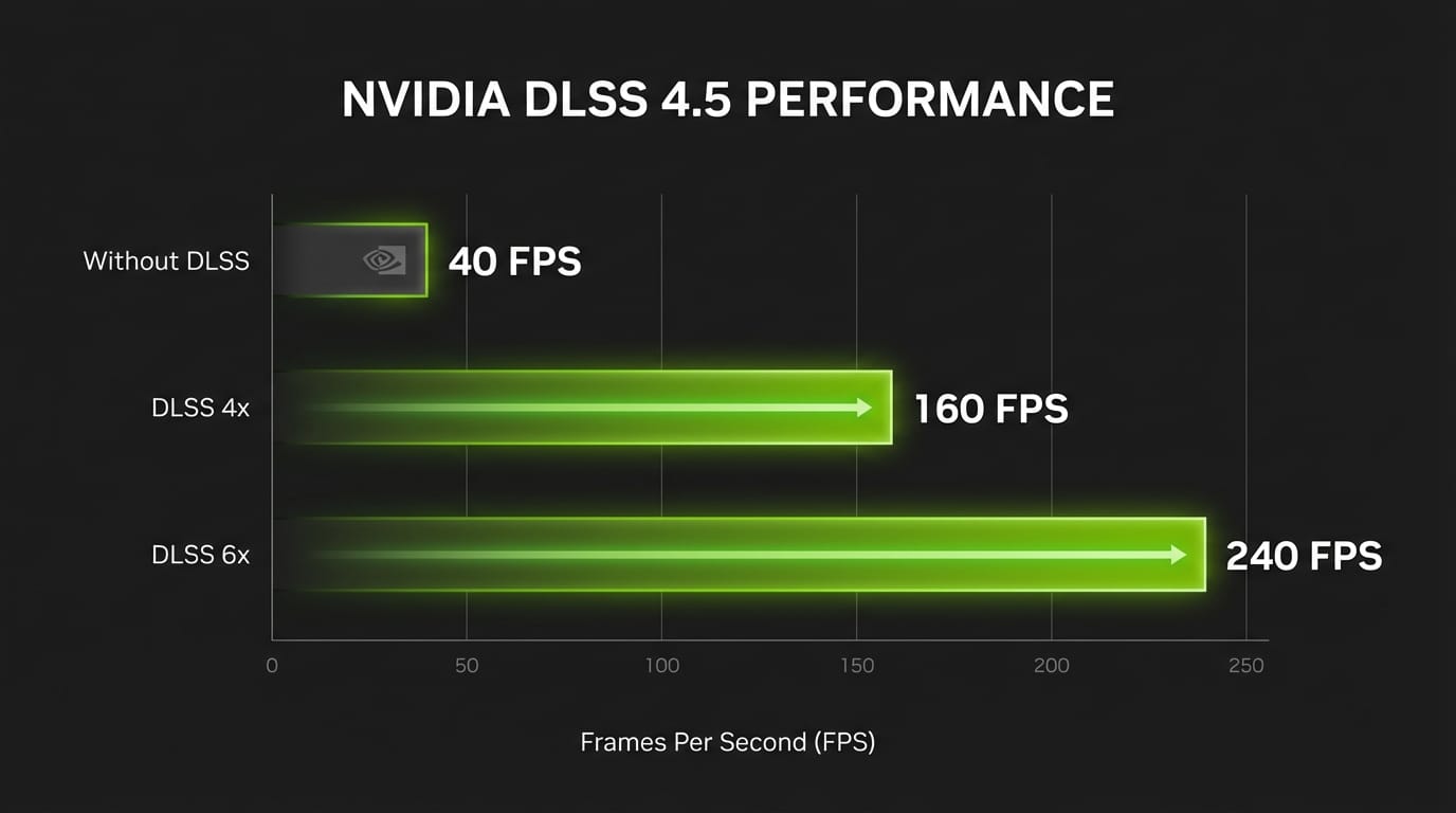 NVIDIA DLSS 4.5 dynamic multi frame generation performance comparison at 4K