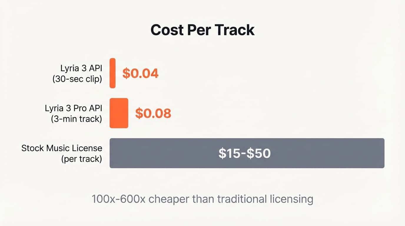 Developer API pricing comparison for AI music generation services