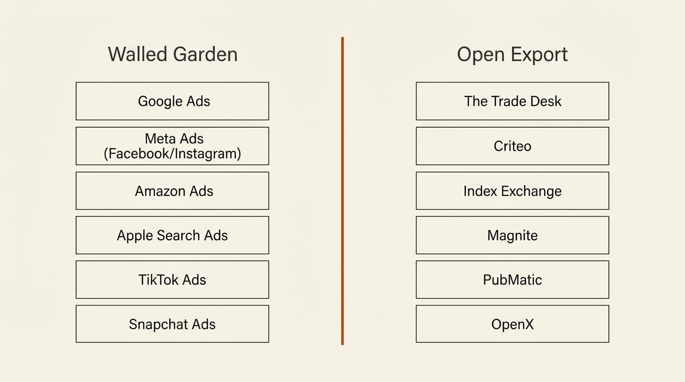 AI music market map showing walled garden platforms versus open platforms with export capabilities