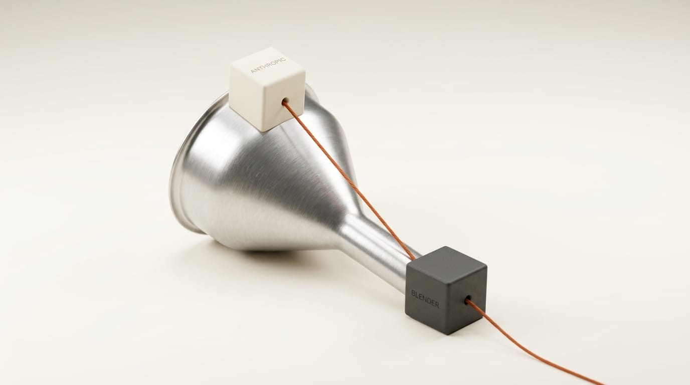 Funding flow from Anthropic to Blender Development Fund to Python API