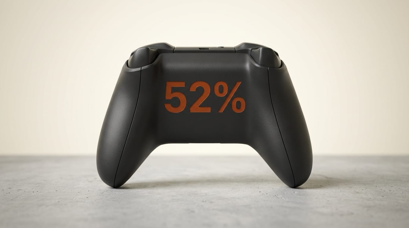 Infographic showing 52% of game developers say AI has negative impact on the industry