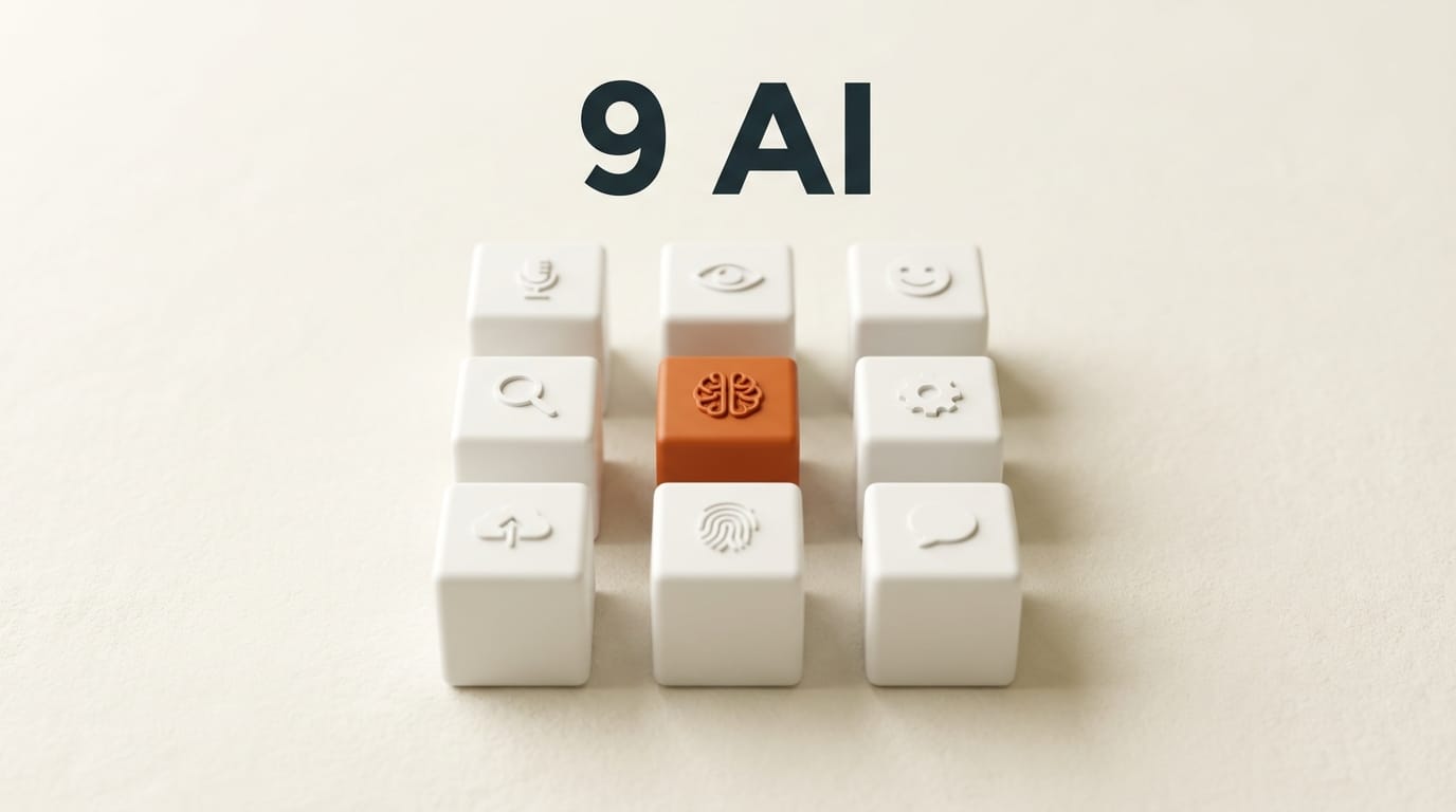 Grid showing nine AI tools in DaVinci Resolve 21 including IntelliSearch, Speech Generator, and CineFocus