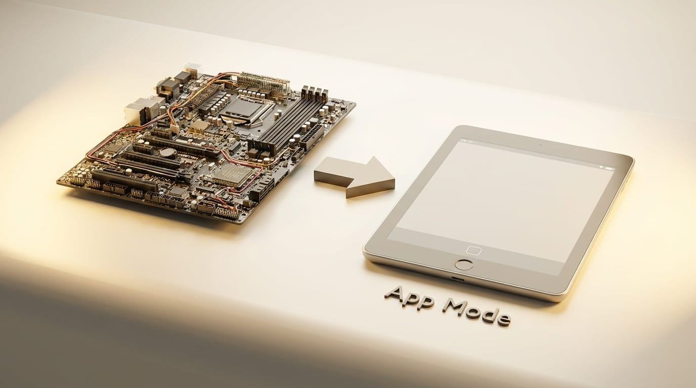 App Mode interface showing simplified controls derived from a complex node workflow