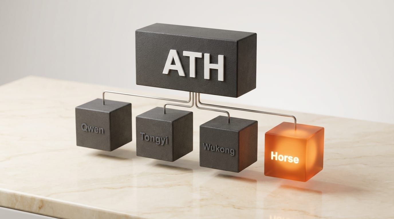 Alibaba ATH organizational structure showing consolidated AI units