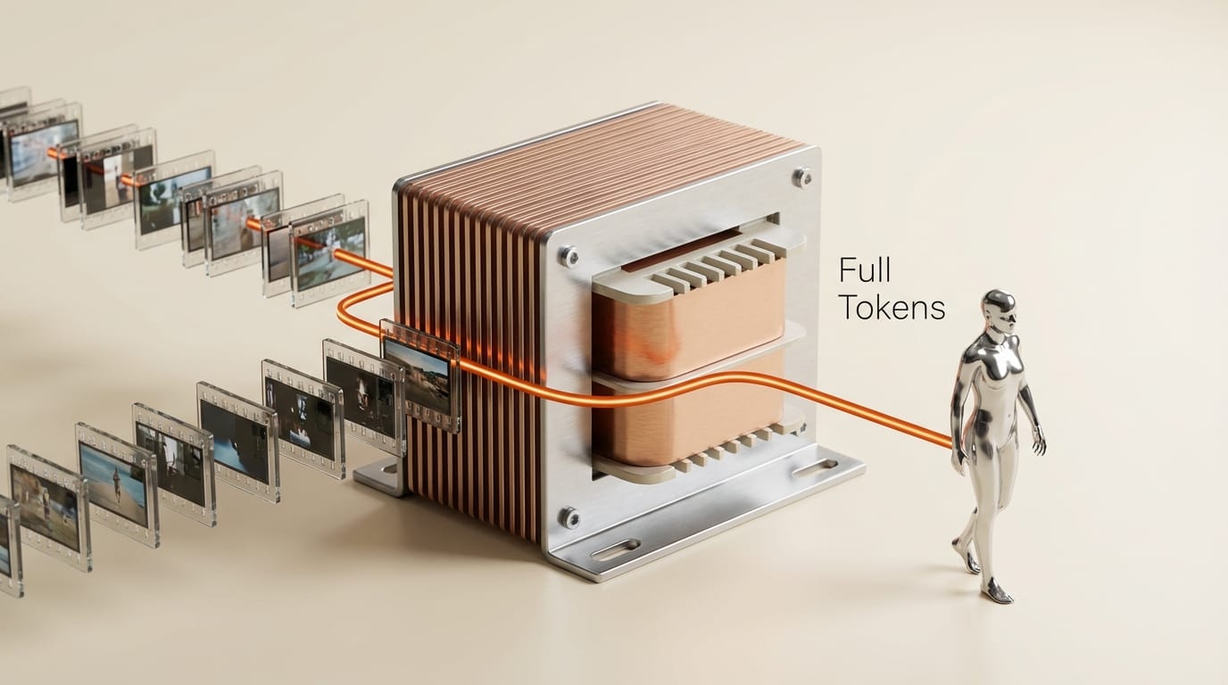 Diagram showing Avatar V video-reference conditioning architecture with full token sequence processing