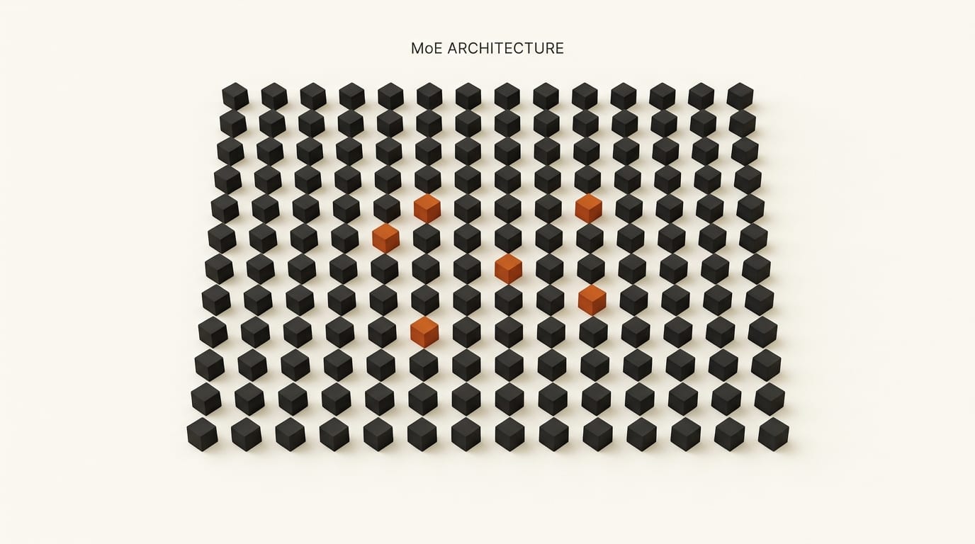 Kimi K2.6 MoE architecture: 384 experts per layer, 8 active per token