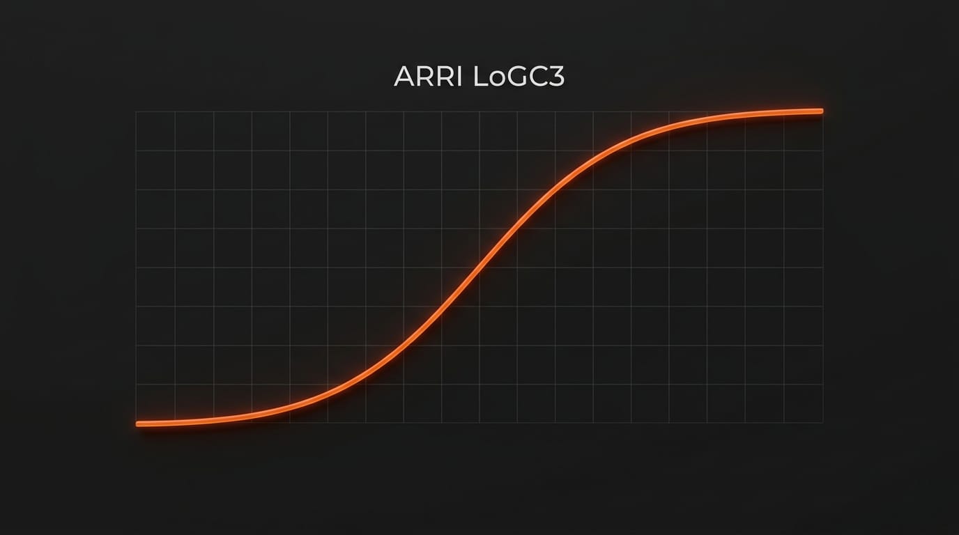 ARRI LogC3 curve rising from shadow to highlight