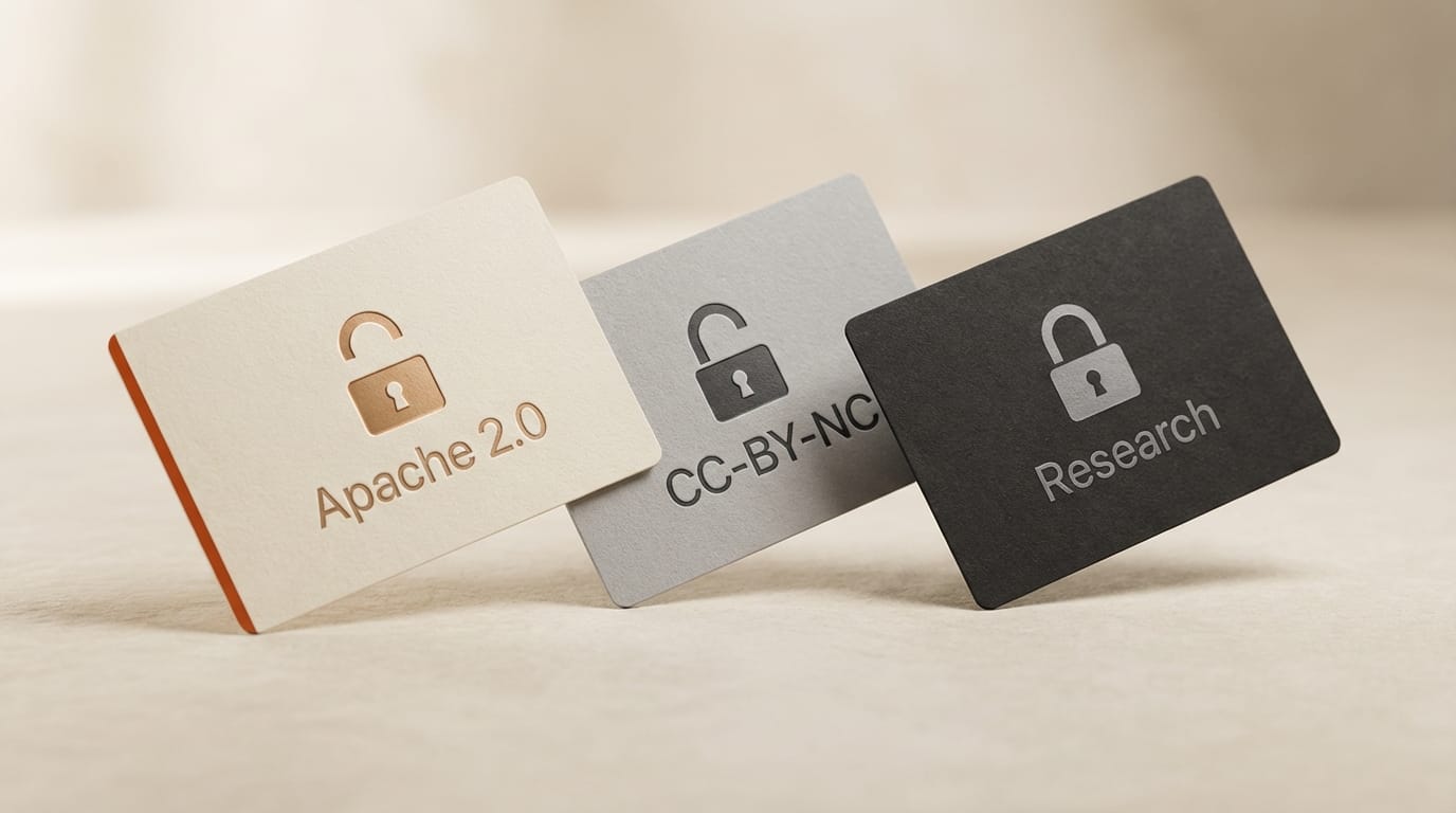 Open source audio AI license comparison Apache 2 to commercial