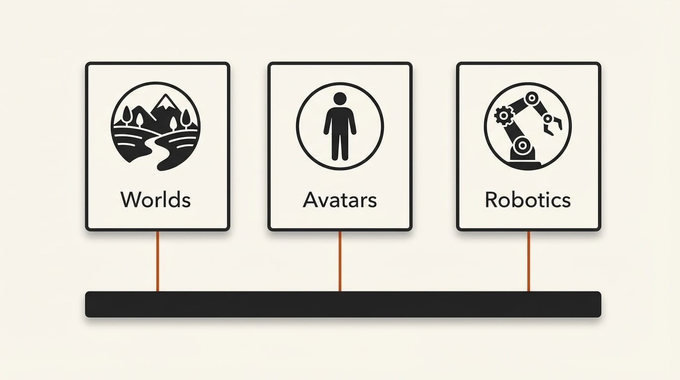 Runway GWM-1 world model architecture with three variants