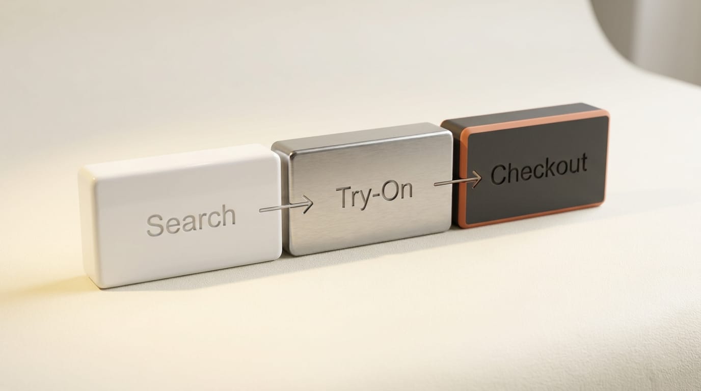 Agentic shopping flow: Search Try-On Checkout pipeline
