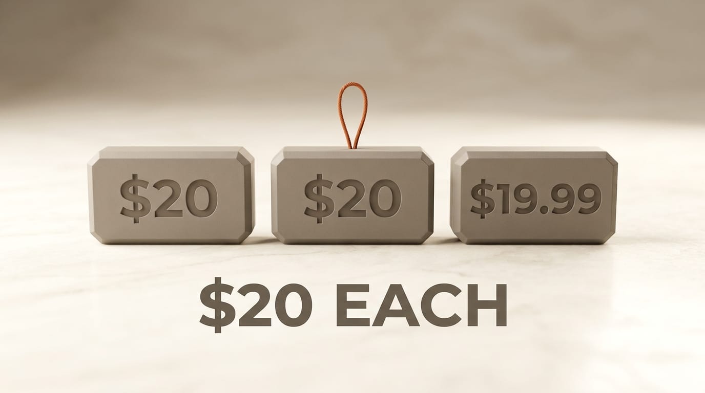 $20 each pricing comparison