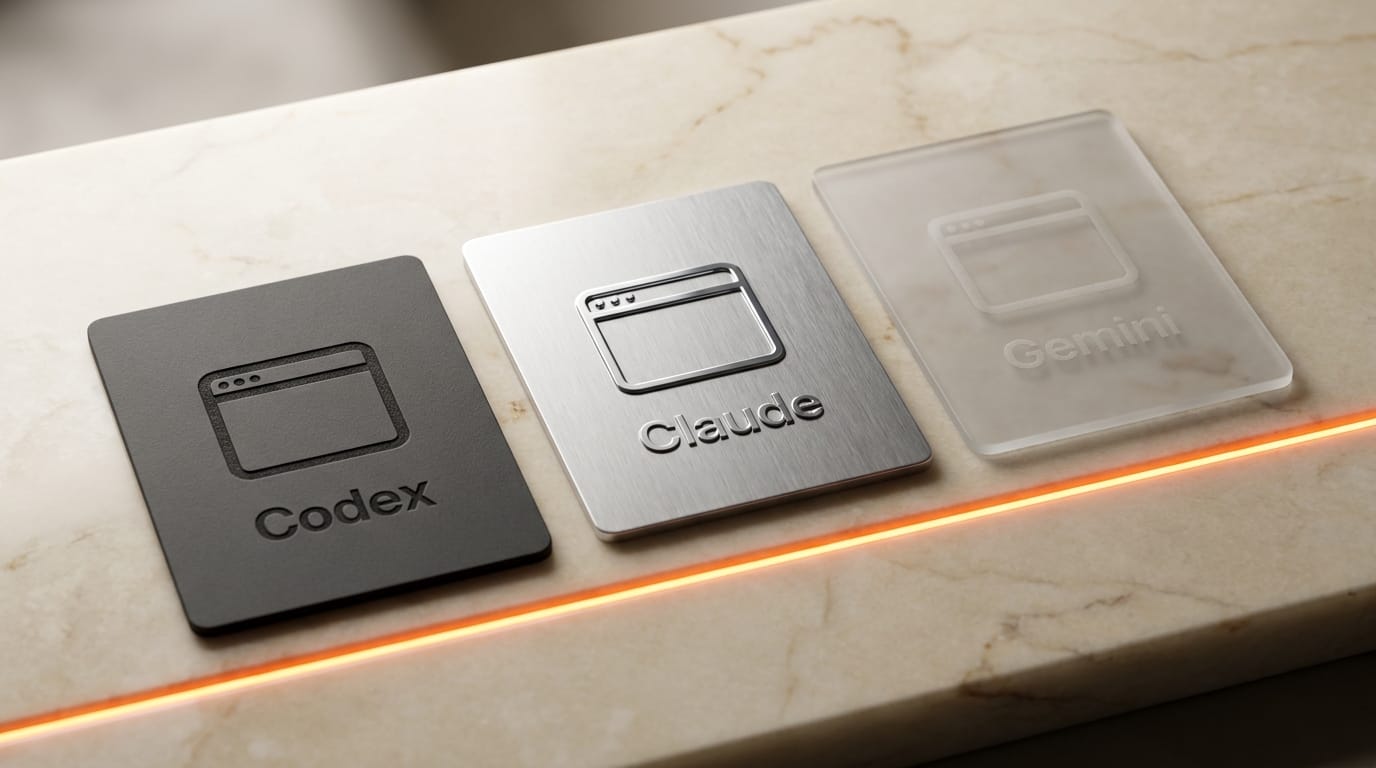 Codex Claude Gemini browser agent comparison cards