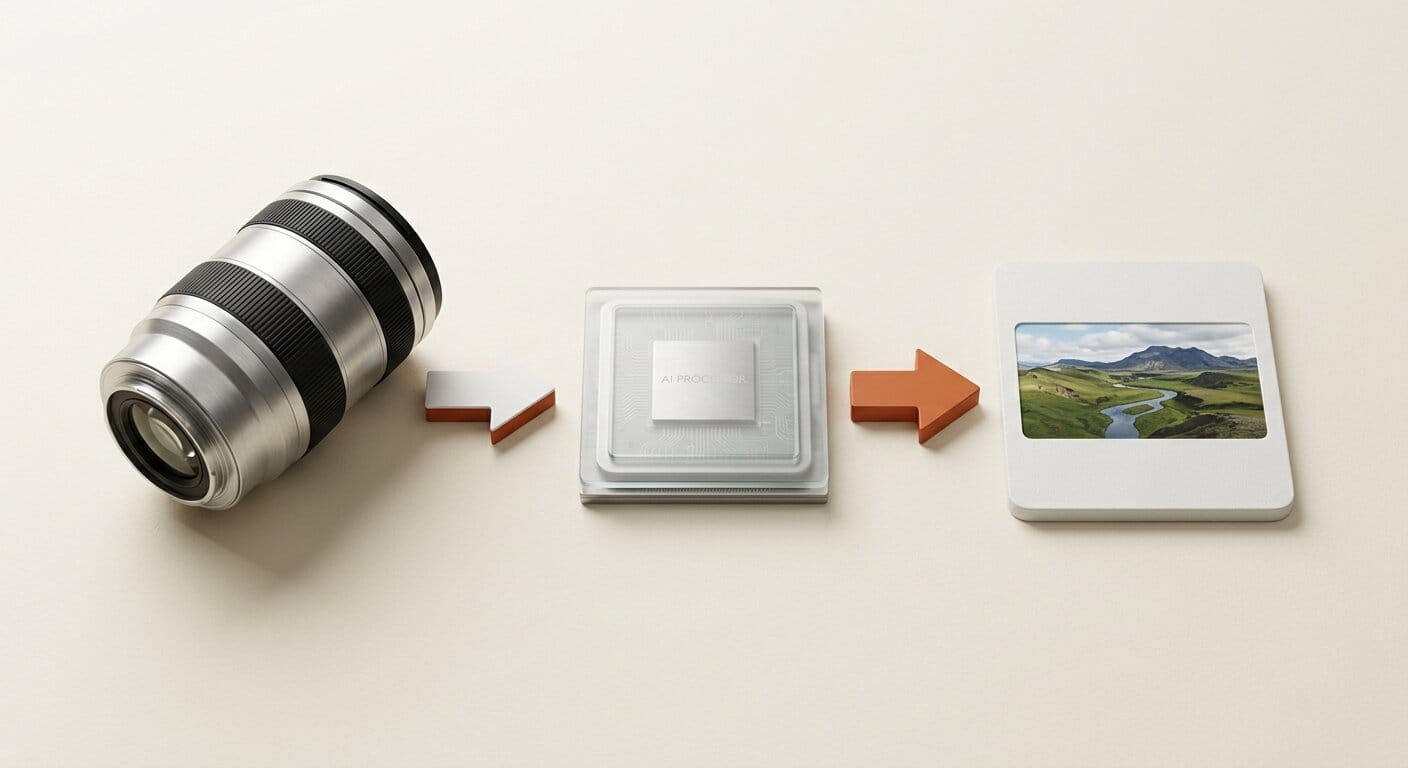 Camera to AI processor to video frame pipeline for Flow workflow