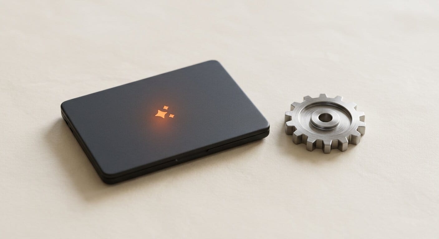 Laptop with AI sparkle for local creator builds