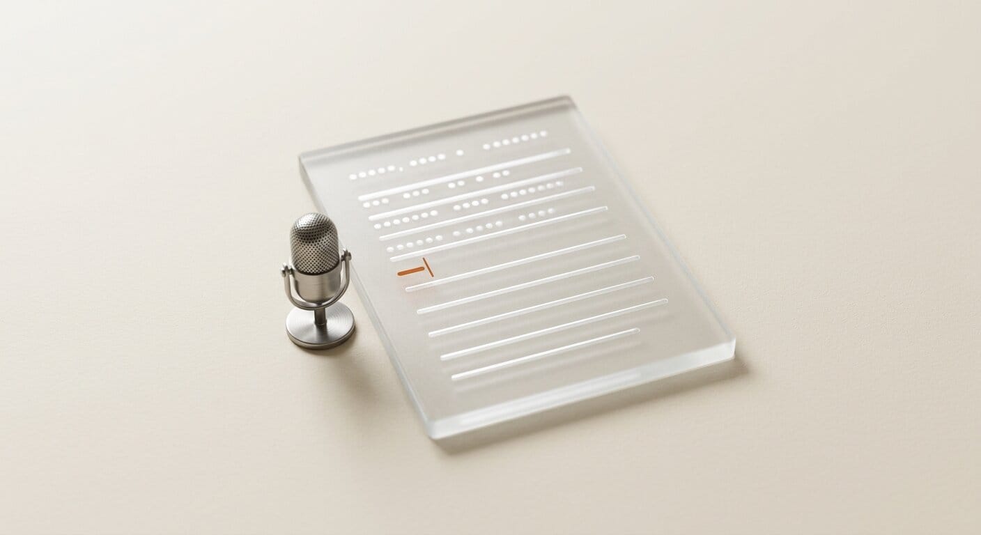 Document with dictation microphone for Docs Live voice mode
