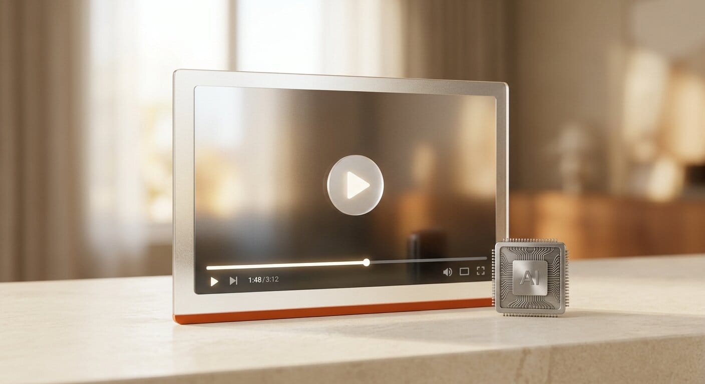 Video player interface representing Gemini Omni unified video model