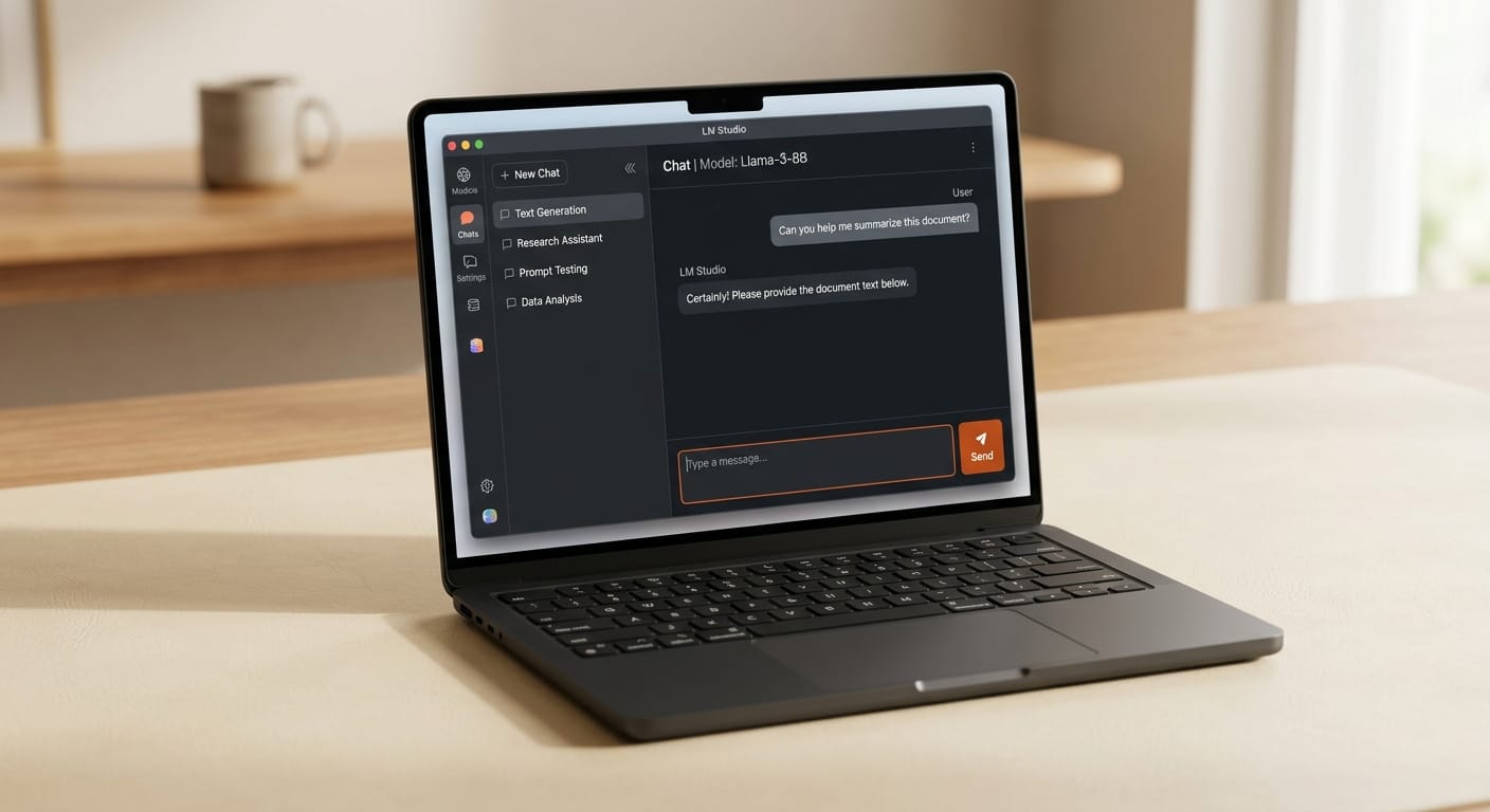 LM Studio desktop app with GUI chat interface