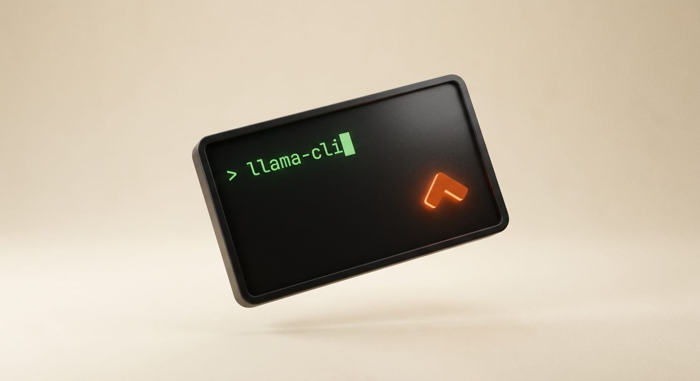 Terminal window showing llama-cli command line interface