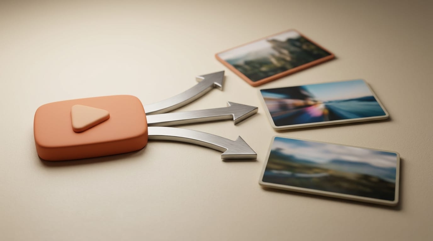 Single play button generating three batch video outputs