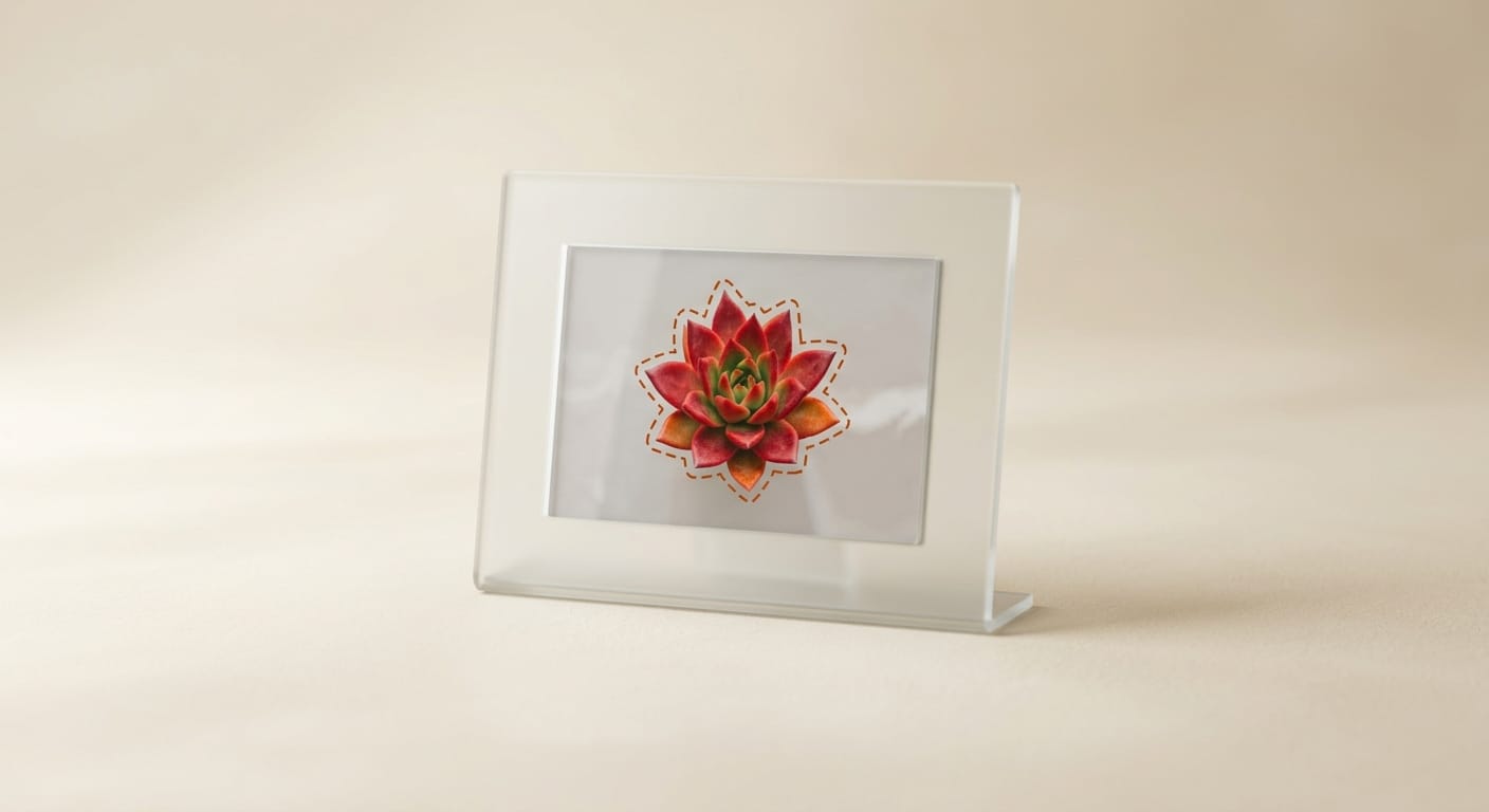 Image frame with AI selection marquee for object isolation