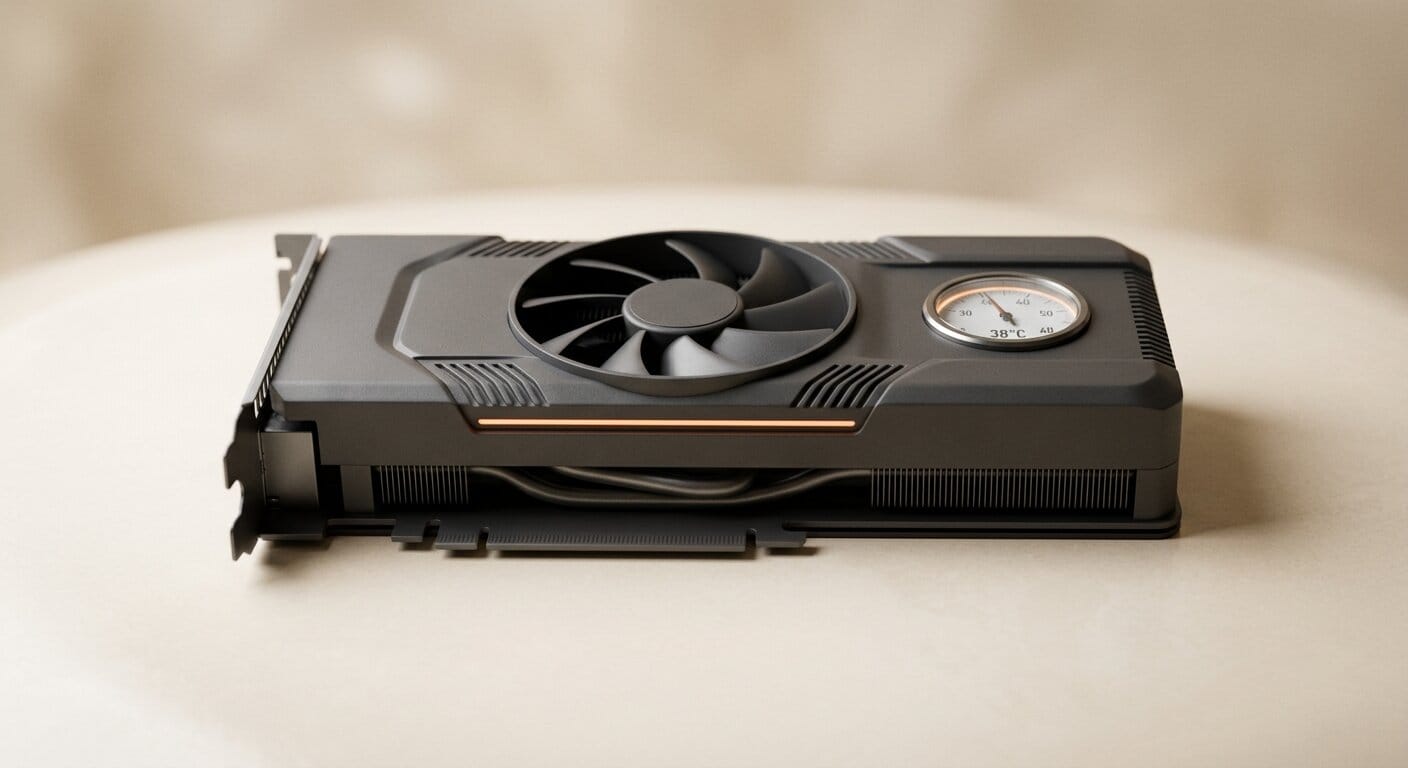 GPU card with temperature gauge for SANA-WM hardware requirements