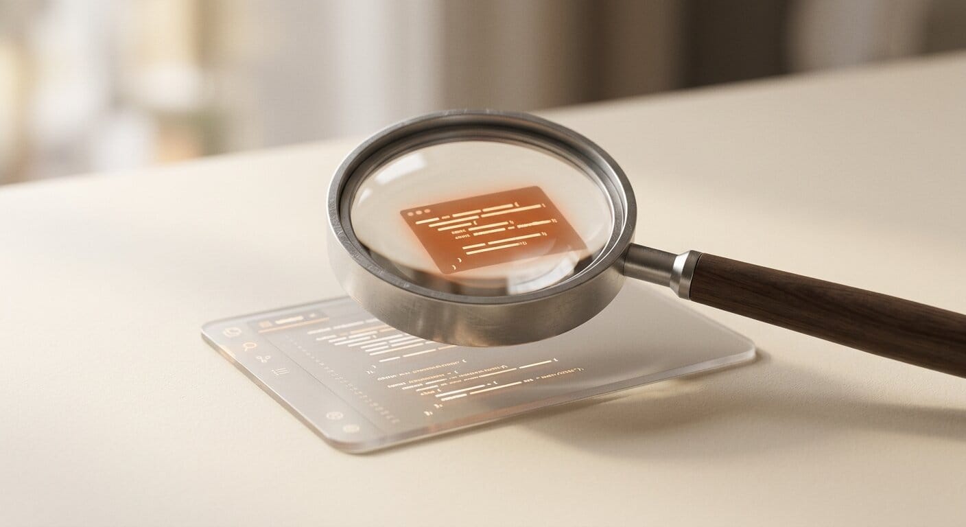 Magnifying glass searching code with semantic highlighting