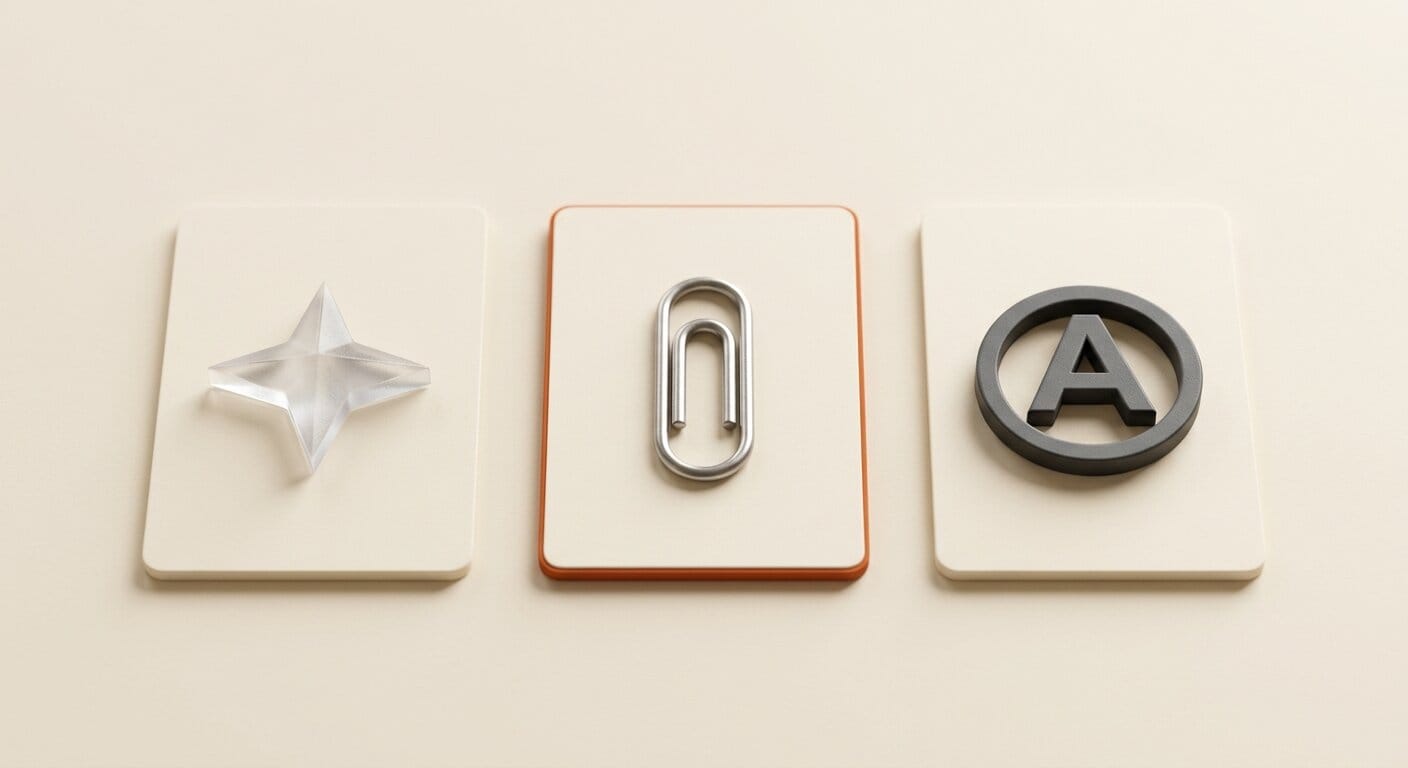 Three AI assistant icons comparing Gemini Spark Copilot and Claude