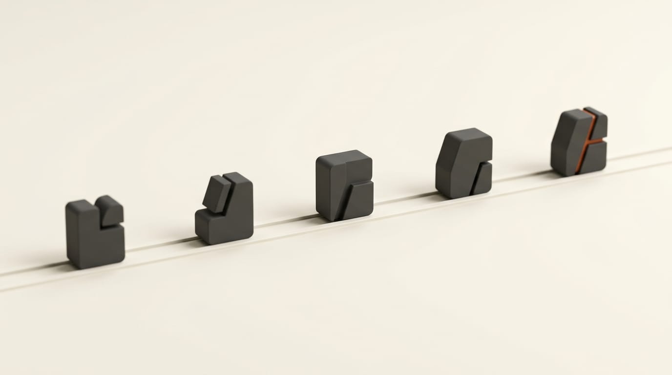 3D render of milestone markers on a track showing the Fable 5 launch-to-shutdown timeline
