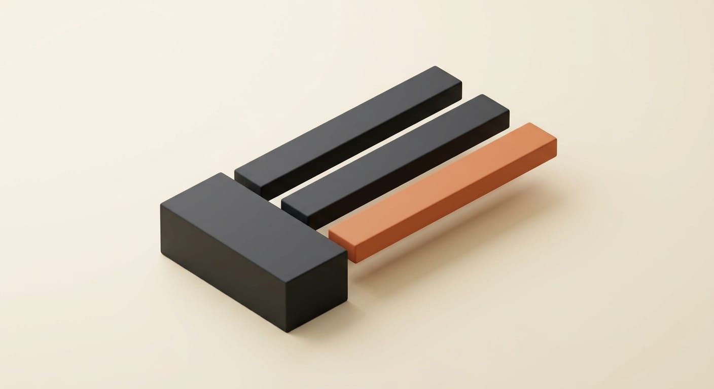 Charcoal 3D stacked audio stems illustrating stem separation and multilingual tracks