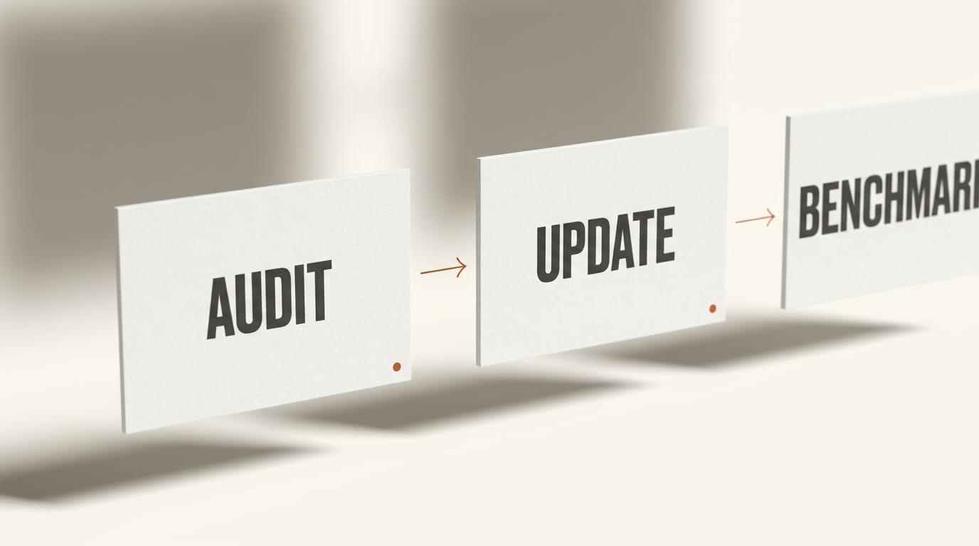 Adobe Creative Cloud + RTX Spark prep checklist diagram showing audit, update, and benchmark stages