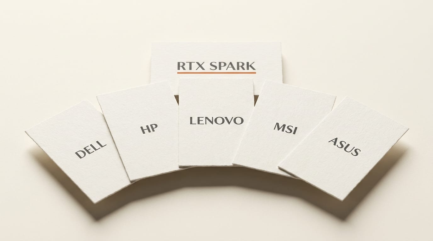 RTX Spark workstation procurement comparison showing Dell, HP, Lenovo, MSI, ASUS, and DGX Station options