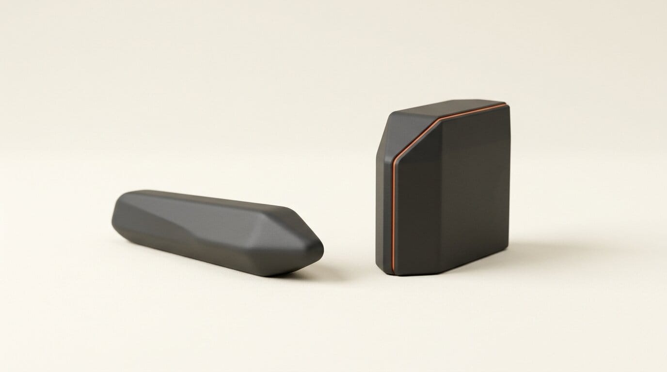 3D render of two objects side by side representing choosing between ElevenLabs Avatars and HeyGen