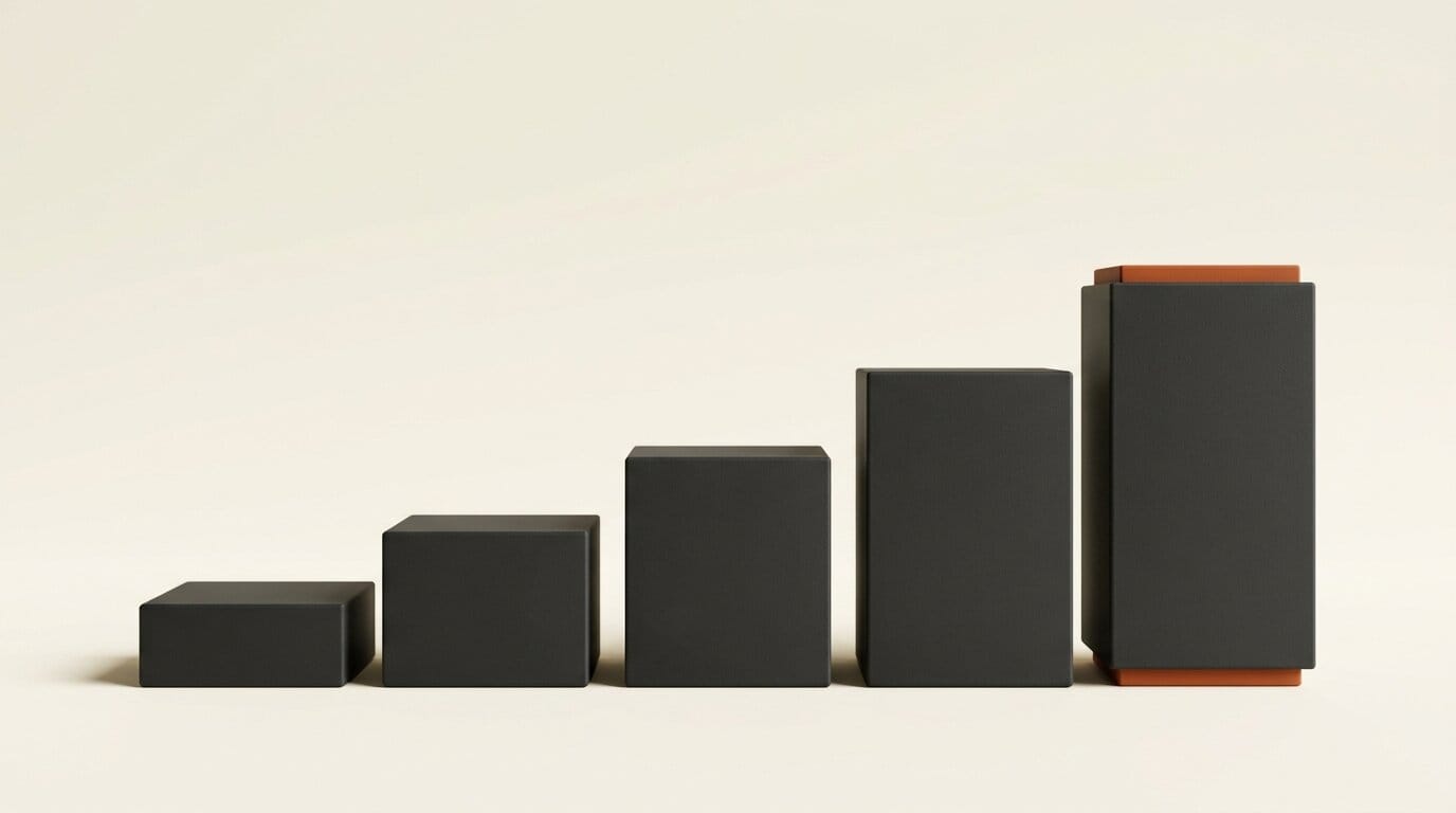 3D render of podium blocks representing how Midjourney V8.1 ranks against rival image generators