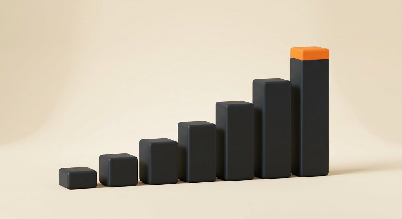 Ascending blocks showing local AI quality rising toward the frontier in 2026