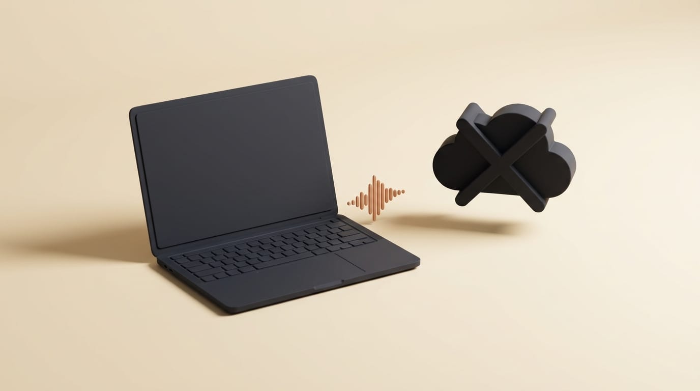 Local text-to-speech running offline on a laptop with no cloud connection