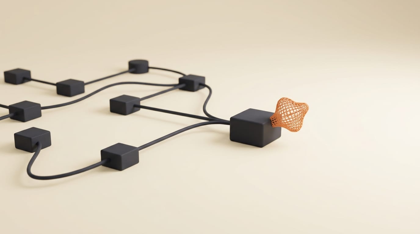 Minimal 3D render of stacked export node blocks for ComfyUI