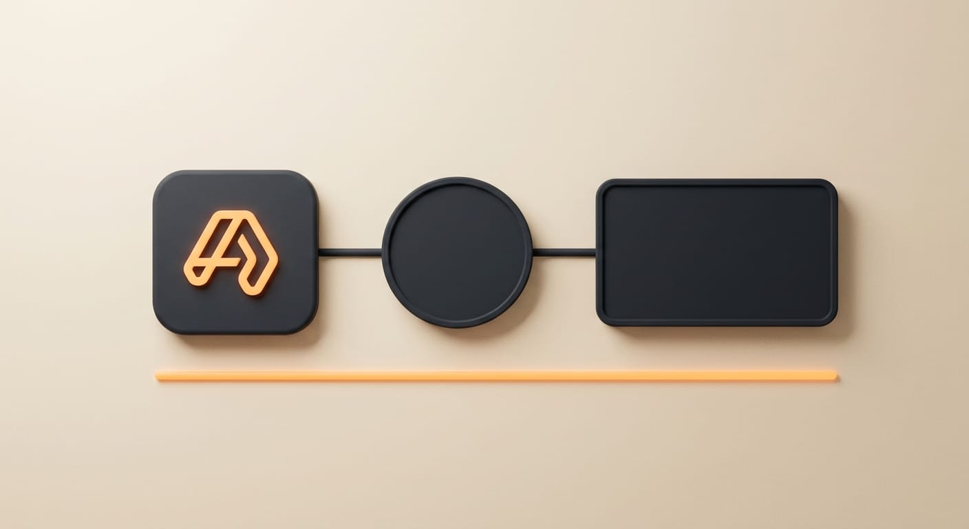 A logo, avatar, and thumbnail sharing one color system, 3D render