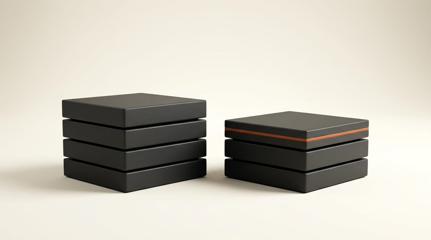 Stacked matte 3D platforms showing open-weights and closed-API tiers
