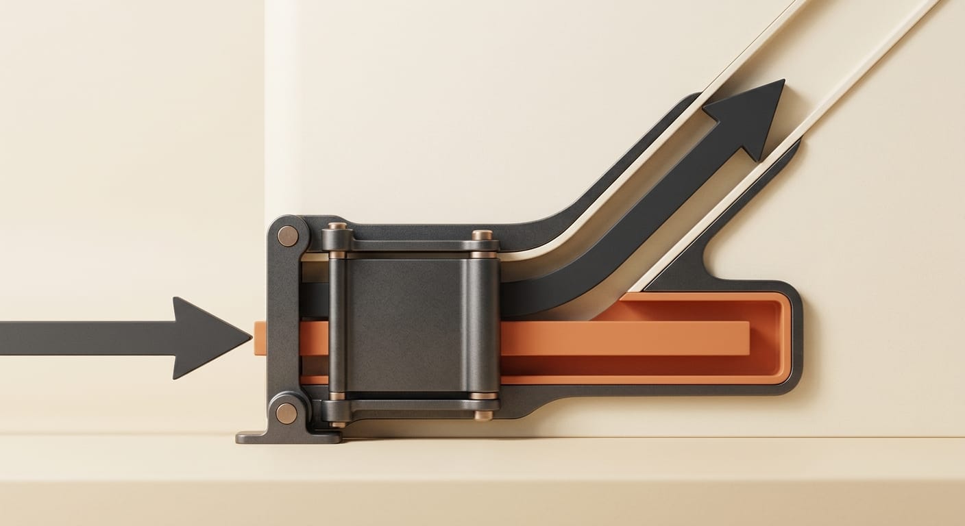 A tool-call arrow passing through a classifier gate, one path blocked in orange, cream backdrop