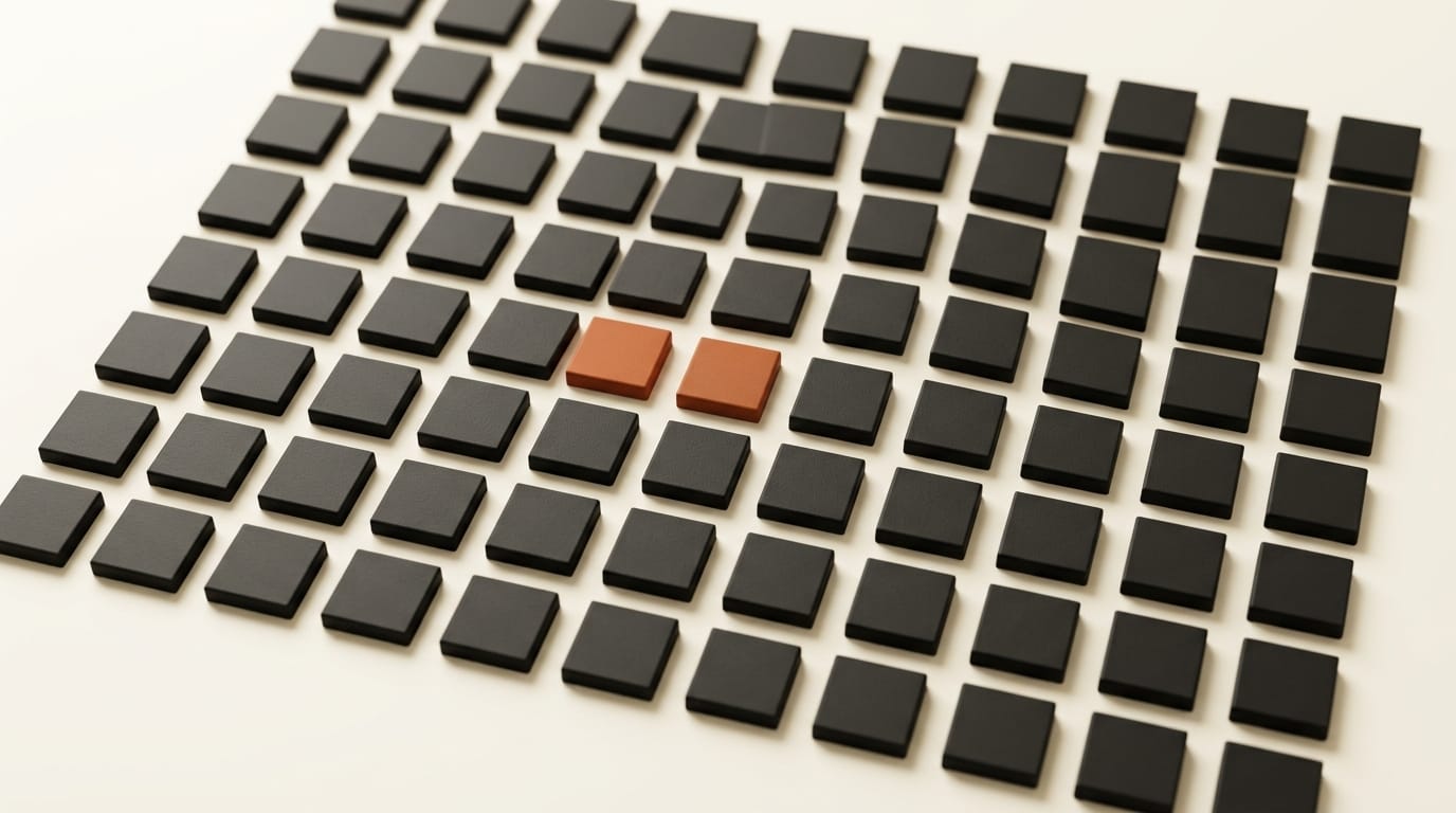 Grid of 3D tiles representing batch generation output on local hardware