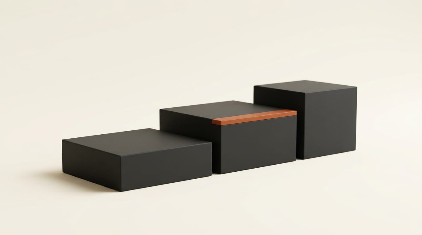 Stepped 3D platforms representing deployment tiers for each model size