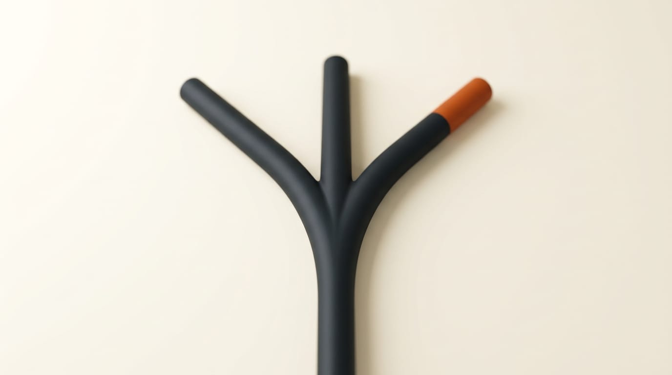 A 3D form branching into three paths representing specialised audio models