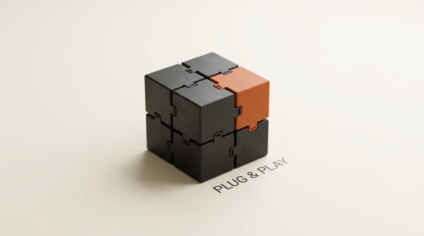Modular plugin blocks assembling into an AI agent harness