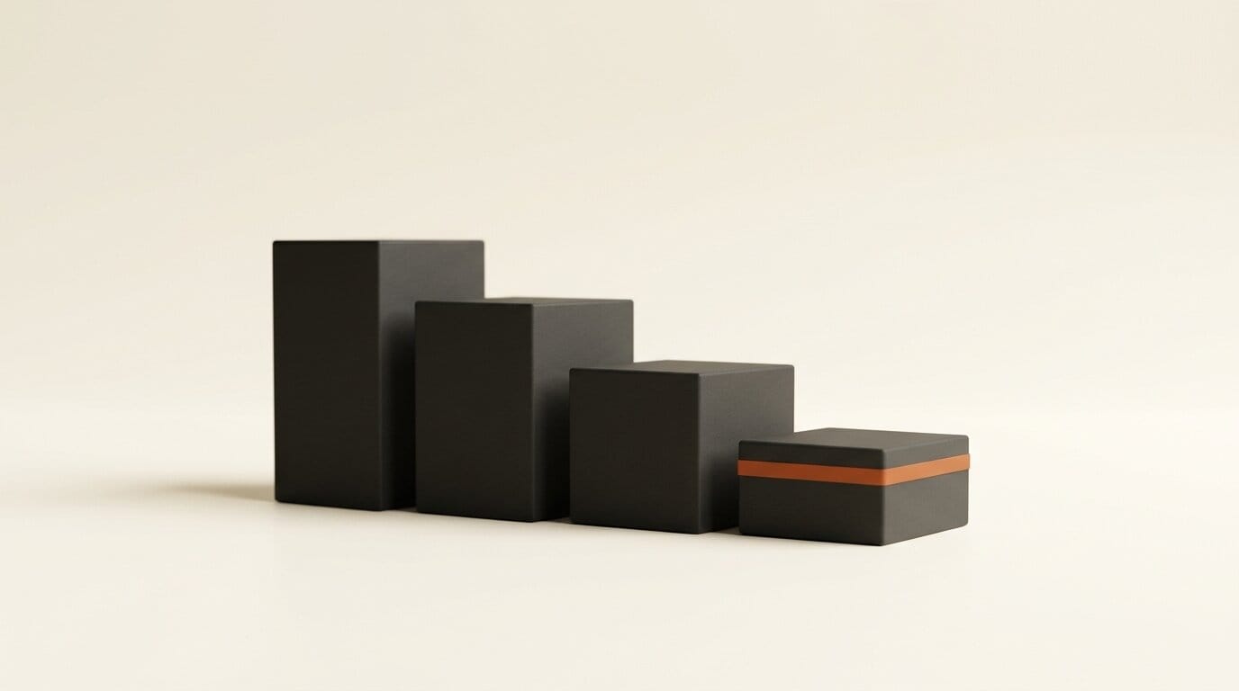 Descending blocks representing falling frontier token prices