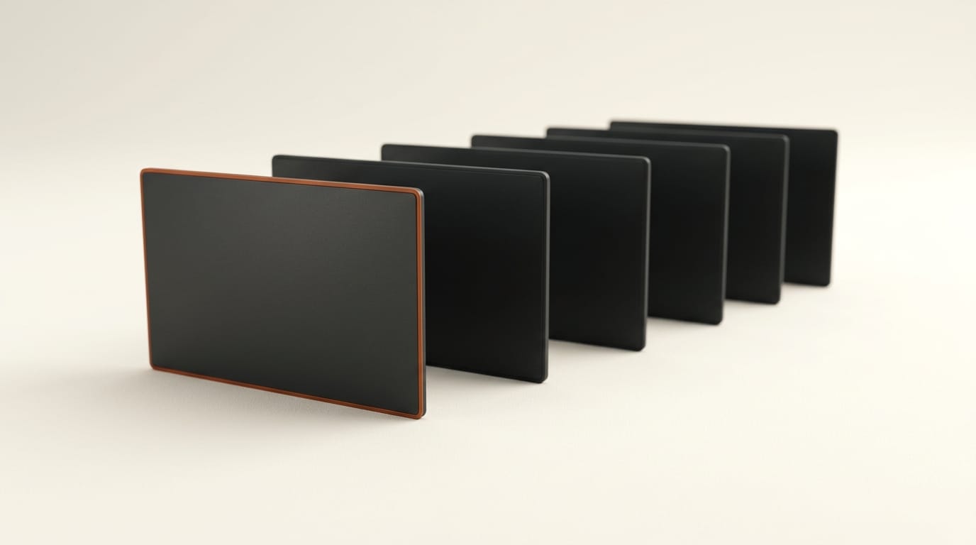 Overlapping 3D panels representing assembled real footage clips