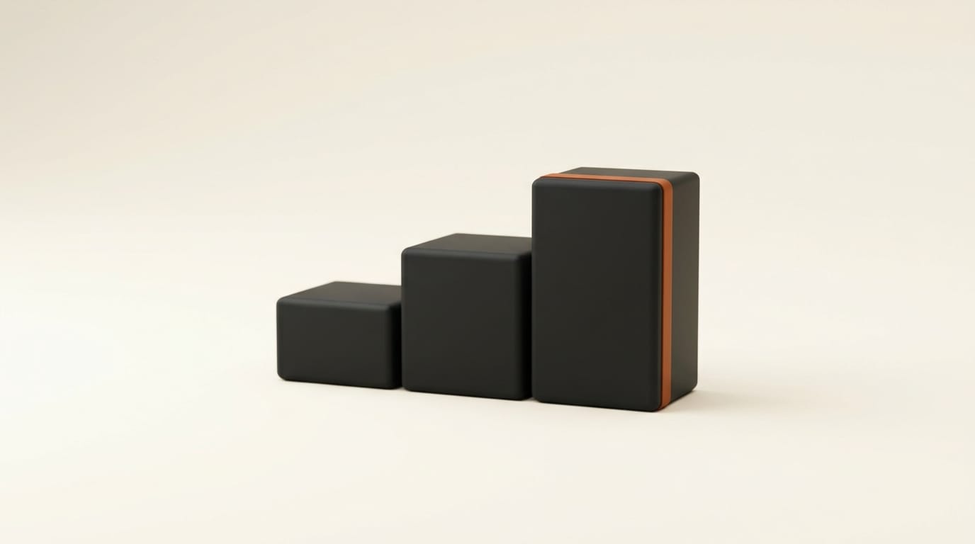 Ascending matte bars with one orange band marking the largest gain