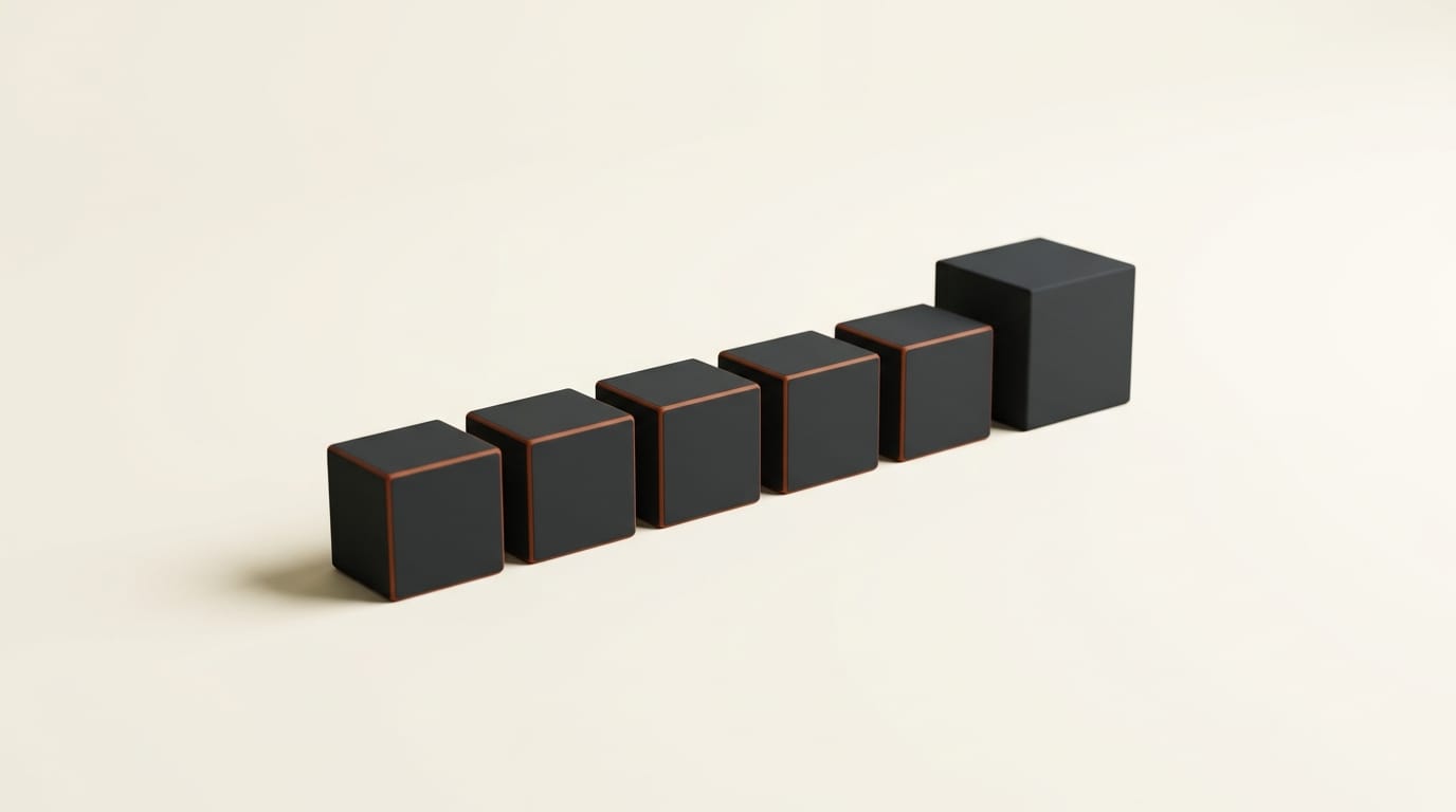 Sequential matte blocks representing repeated reads over one cached context