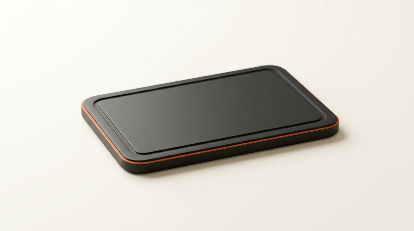Engraved matte card representing an access gate with a verification step