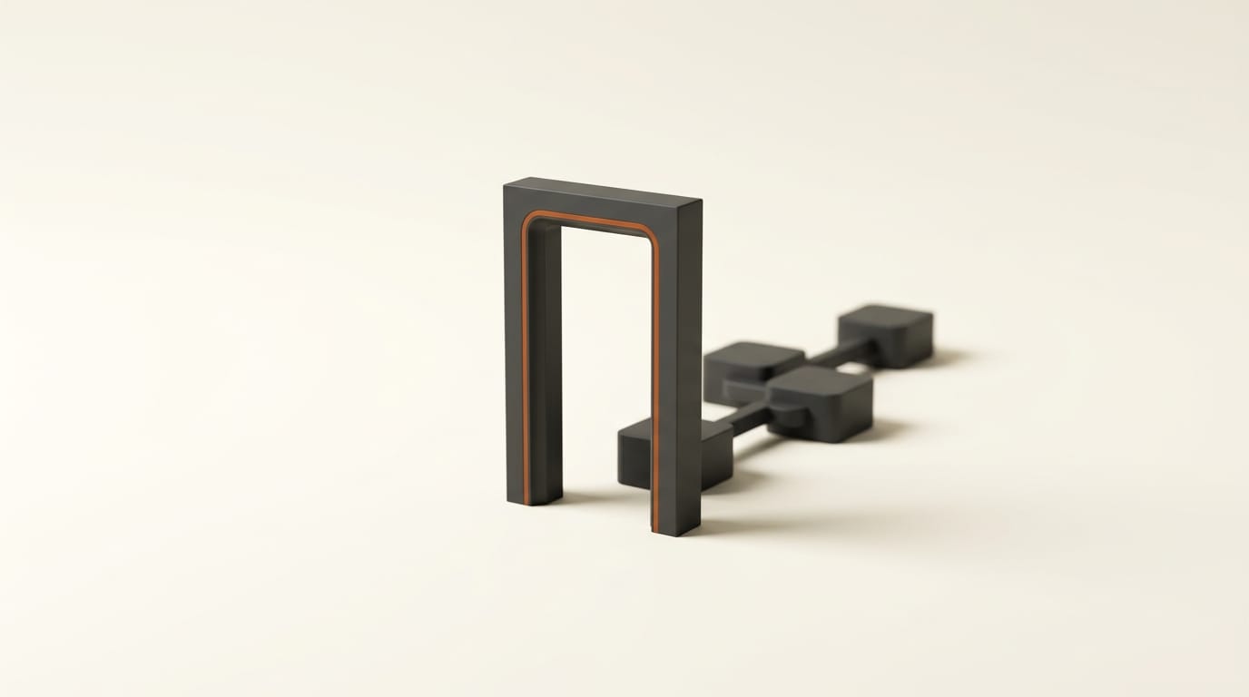 Sequential matte nodes representing a one-time verification gate ahead of a loop